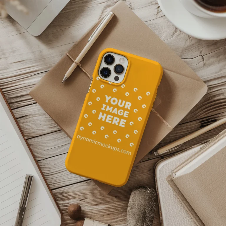 iPhone Orange Phone Case Mockup Template