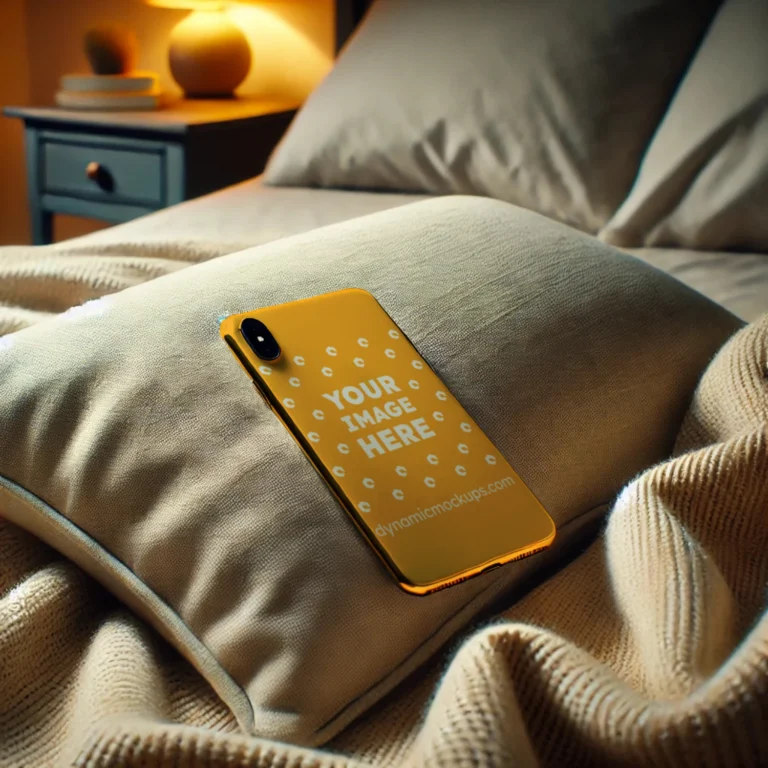 iPhone Orange Phone Case Mockup Template
