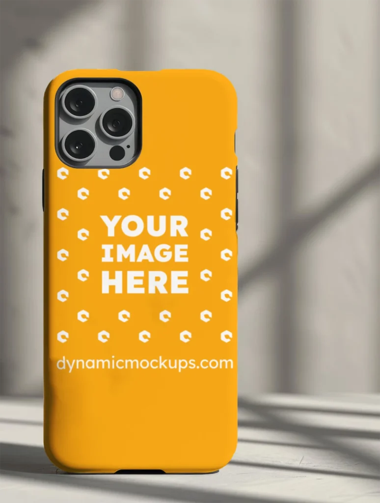iPhone Orange Phone Case Mockup Template
