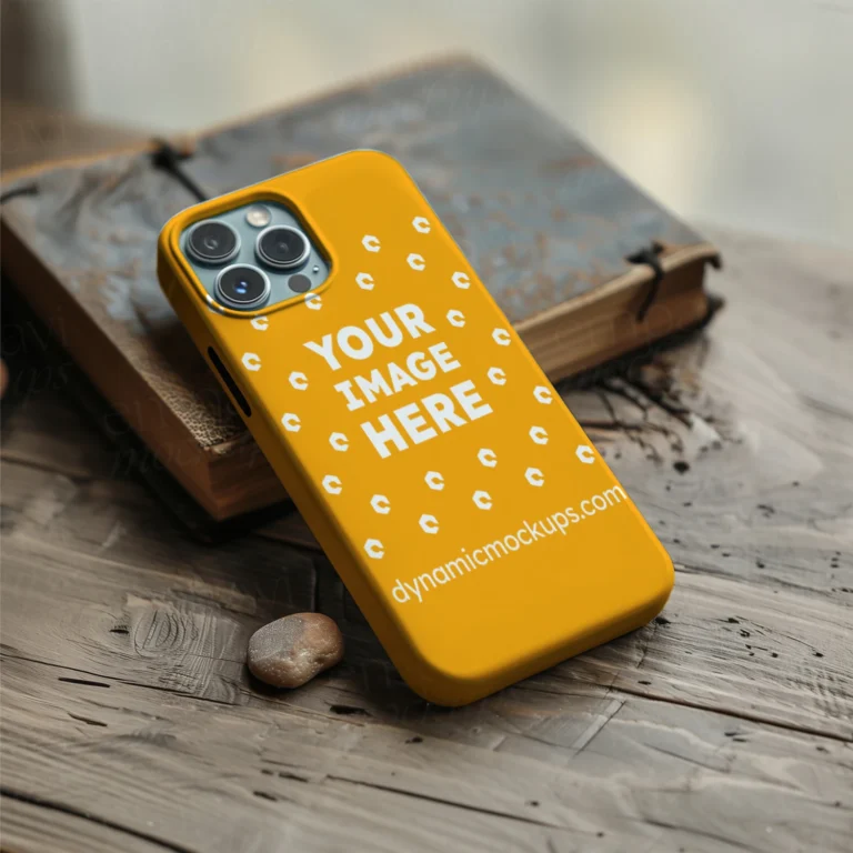 iPhone Orange Phone Case Mockup Template