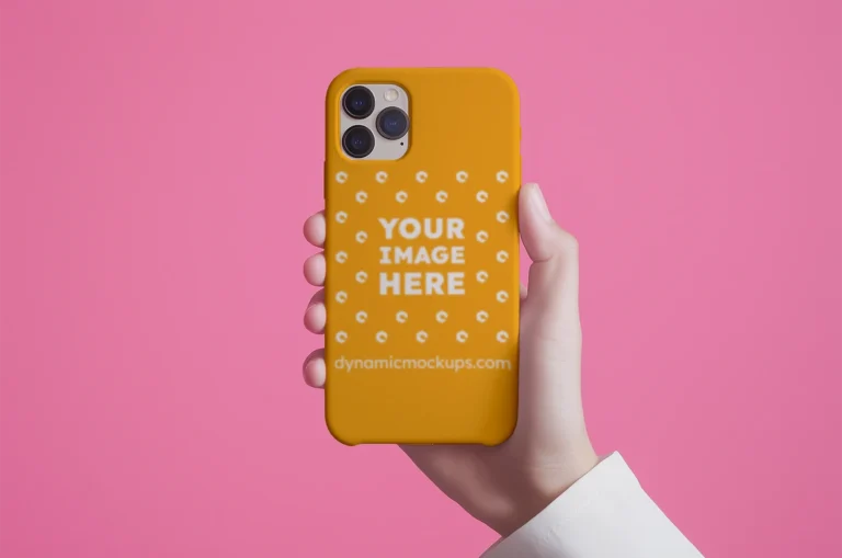 iPhone Orange Phone Case Mockup Template