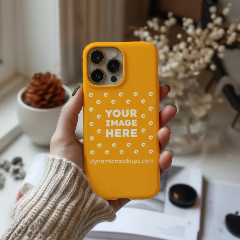 iPhone Orange Phone Case Mockup Template