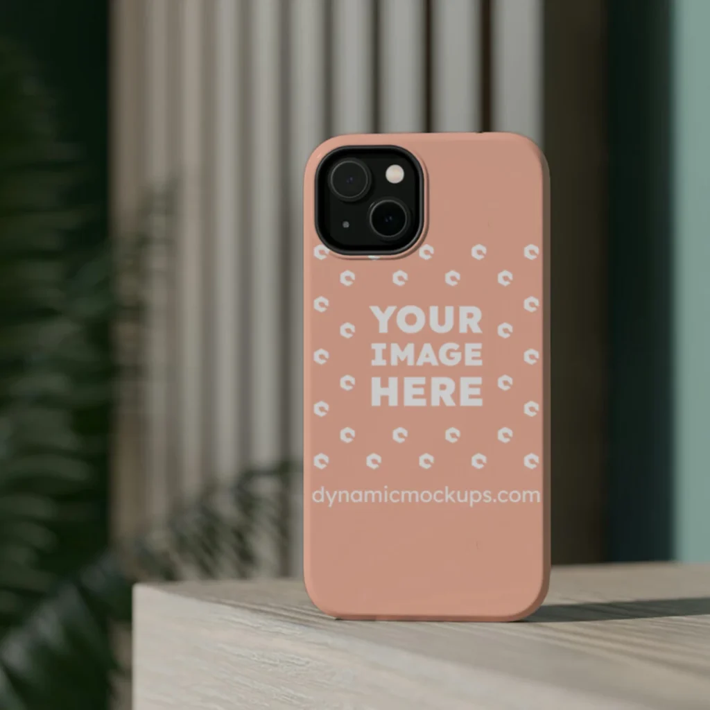 iPhone Peach Phone Case Mockup Template