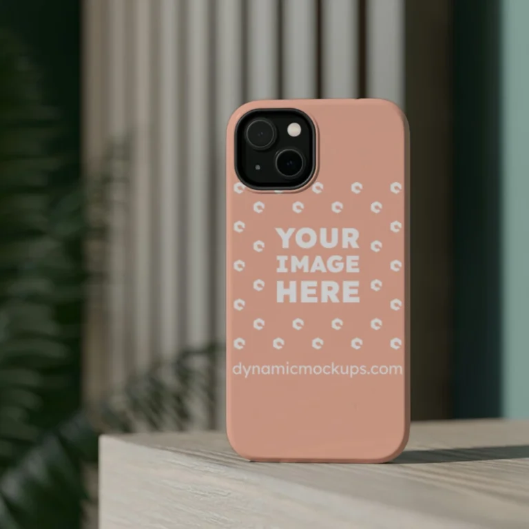 iPhone Peach Phone Case Mockup Template