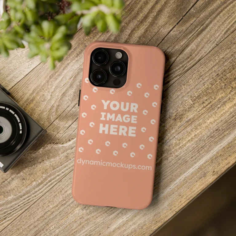 iPhone Peach Phone Case Mockup Template