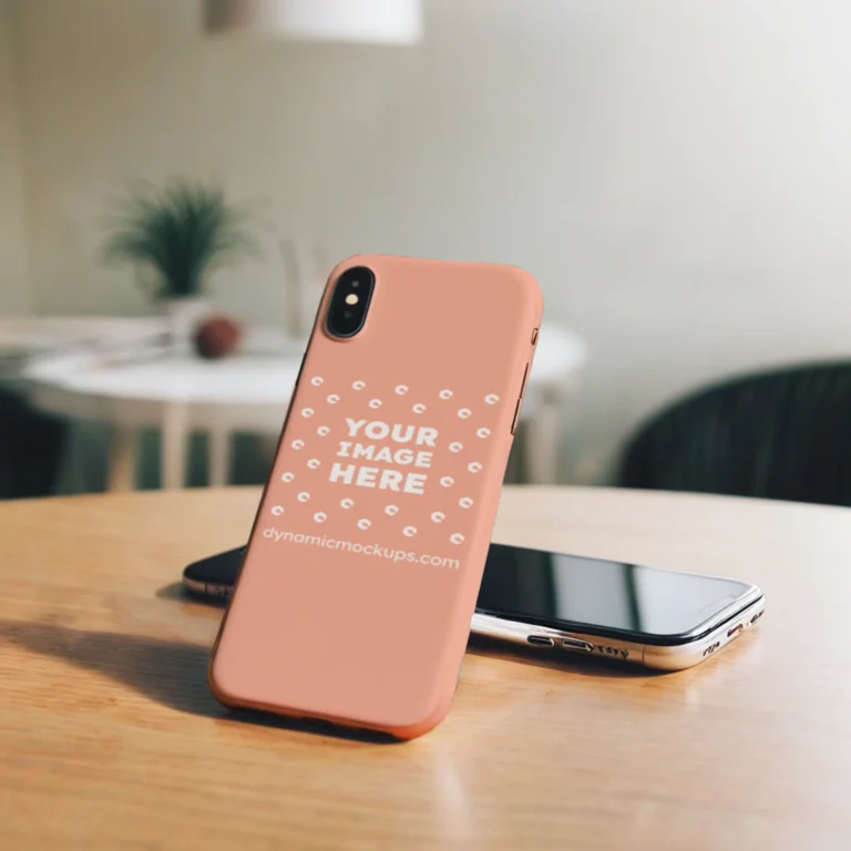 iPhone Peach Phone Case Mockup Template