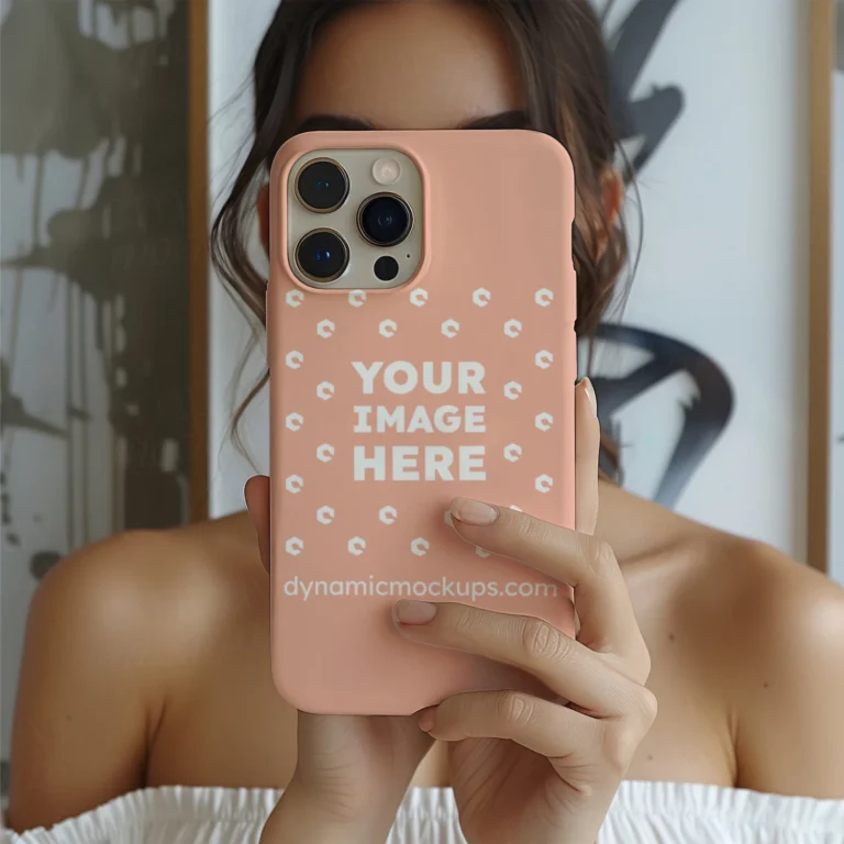 iPhone Peach Phone Case Mockup Template