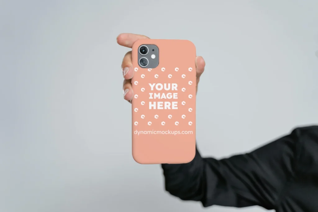 iPhone Peach Phone Case Mockup Template