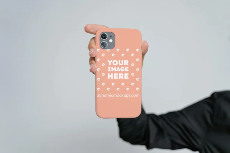 iPhone Peach Phone Case Mockup Template