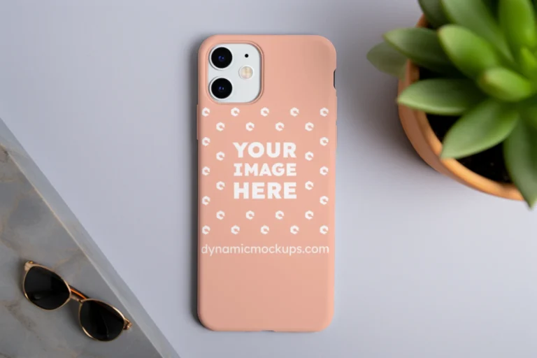 iPhone Peach Phone Case Mockup Template