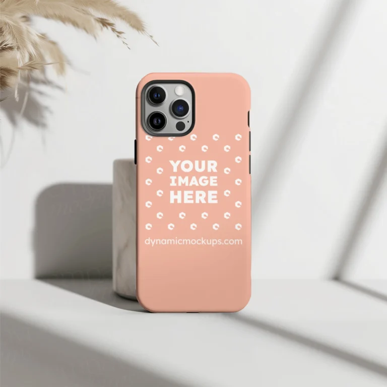 iPhone Peach Phone Case Mockup Template