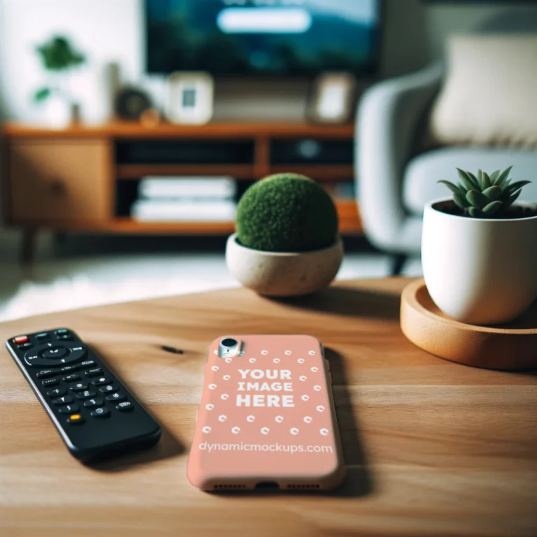 iPhone Peach Phone Case Mockup Template