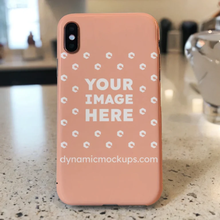 iPhone Peach Phone Case Mockup Template