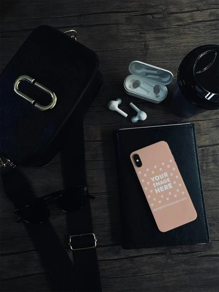 iPhone Peach Phone Case Mockup Template