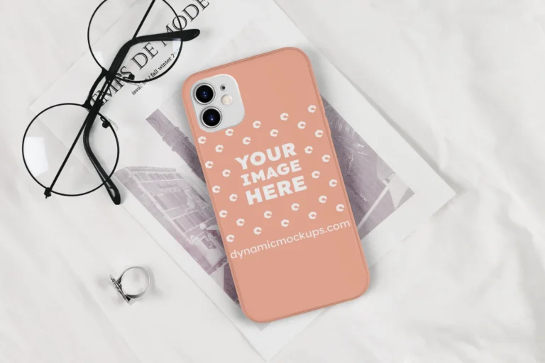iPhone Peach Phone Case Mockup Template