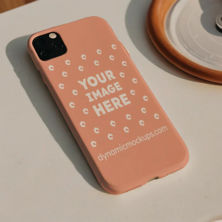 iPhone Peach Phone Case Mockup Template
