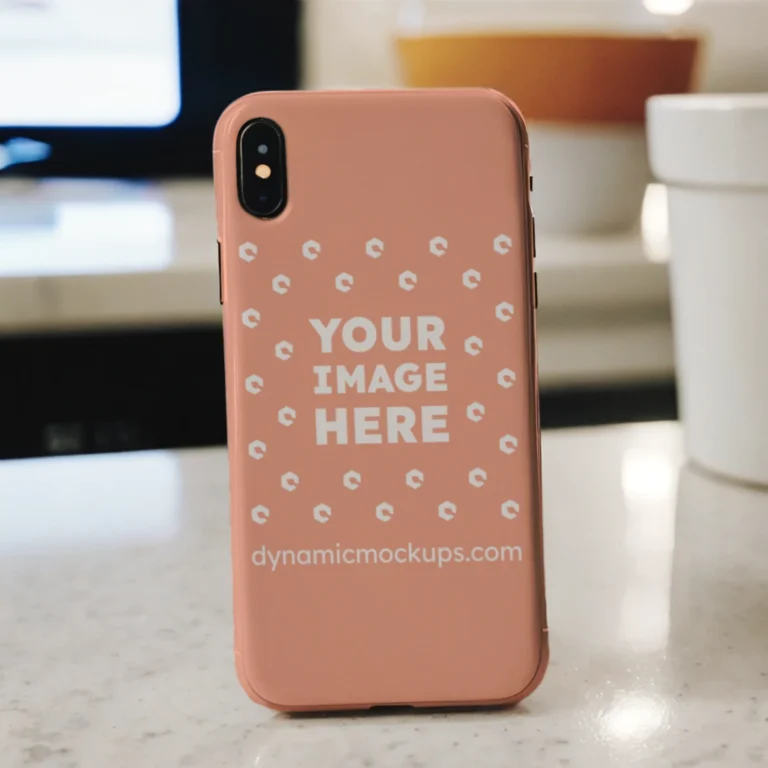 iPhone Peach Phone Case Mockup Template