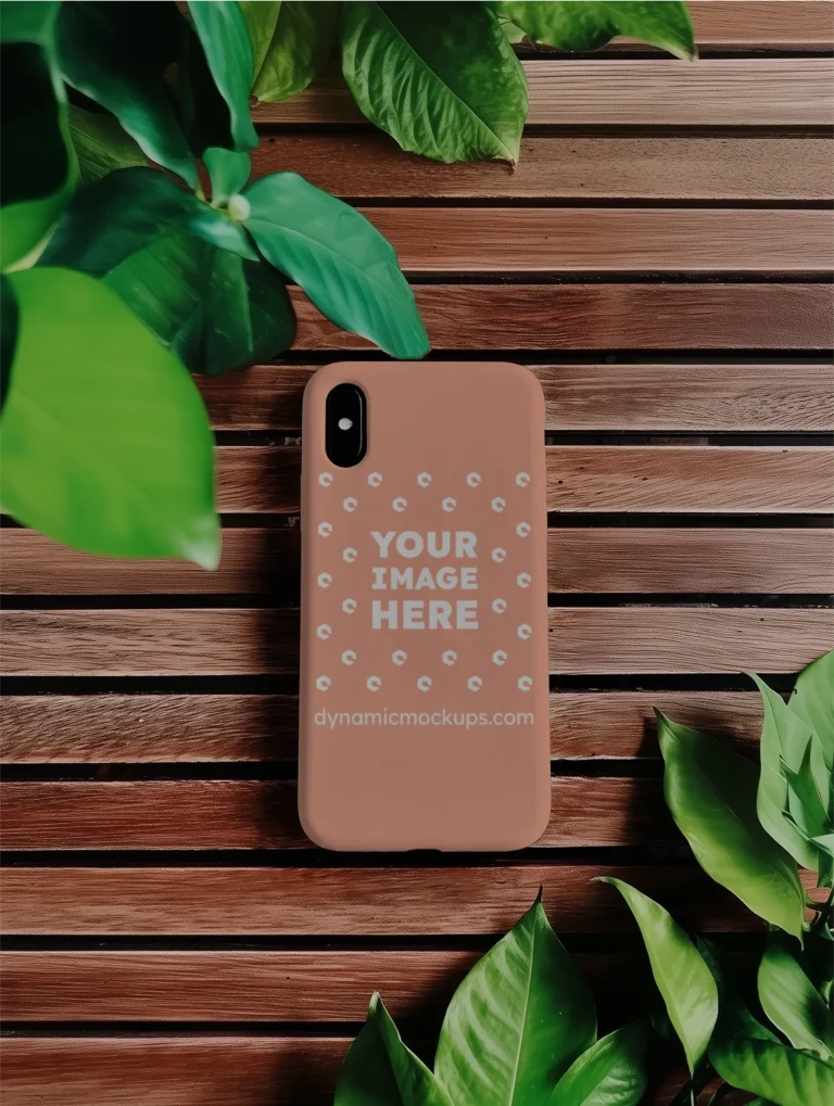 iPhone Peach Phone Case Mockup Template