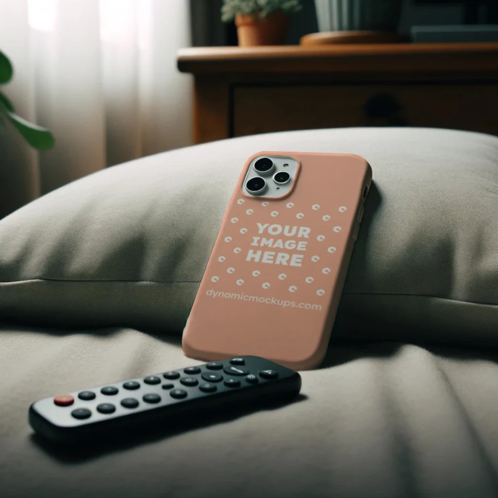 iPhone Peach Phone Case Mockup Template