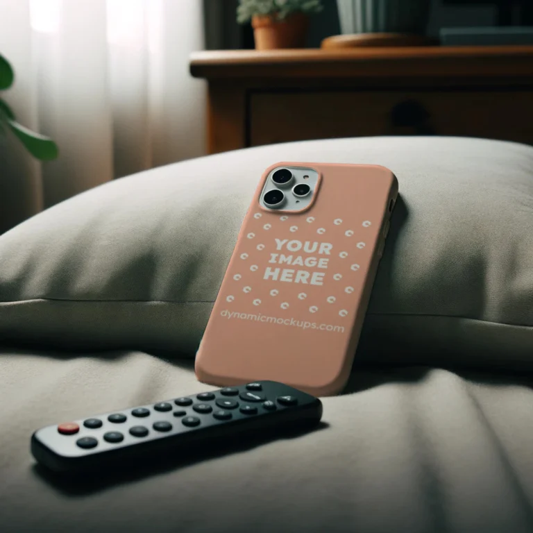 iPhone Peach Phone Case Mockup Template