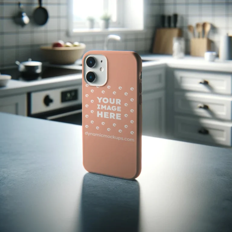 iPhone Peach Phone Case Mockup Template