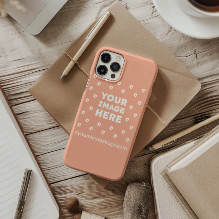iPhone Peach Phone Case Mockup Template
