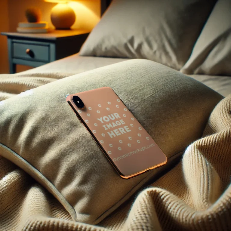 iPhone Peach Phone Case Mockup Template