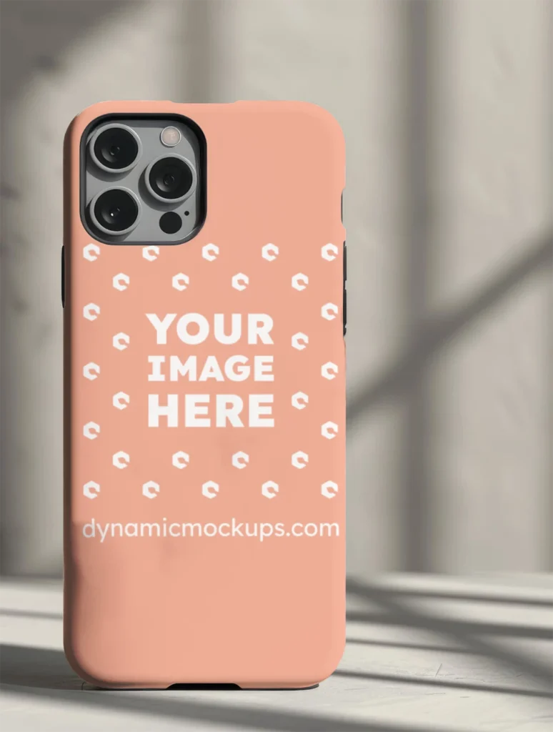 iPhone Peach Phone Case Mockup Template