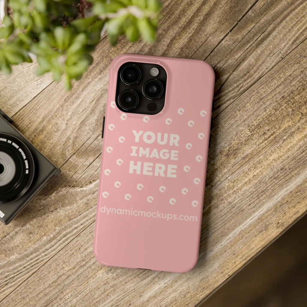 iPhone Pink Phone Case Mockup Template