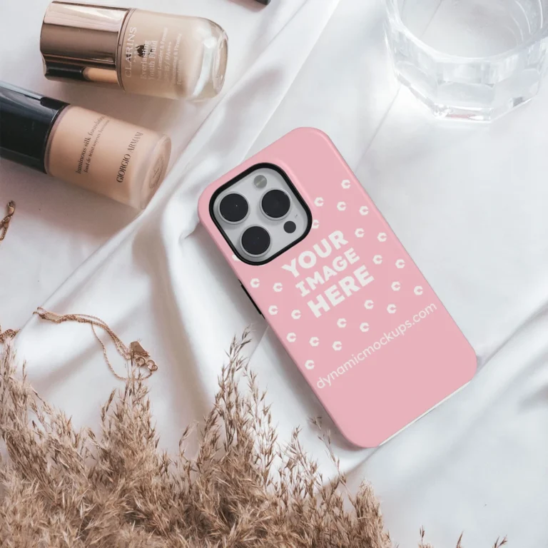 iPhone Pink Phone Case Mockup Template