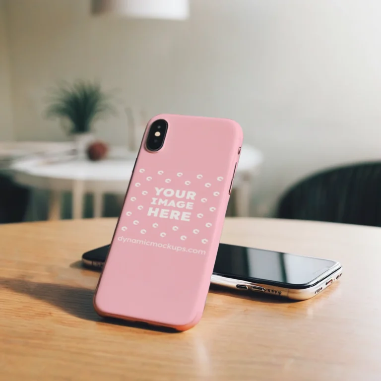 iPhone Pink Phone Case Mockup Template