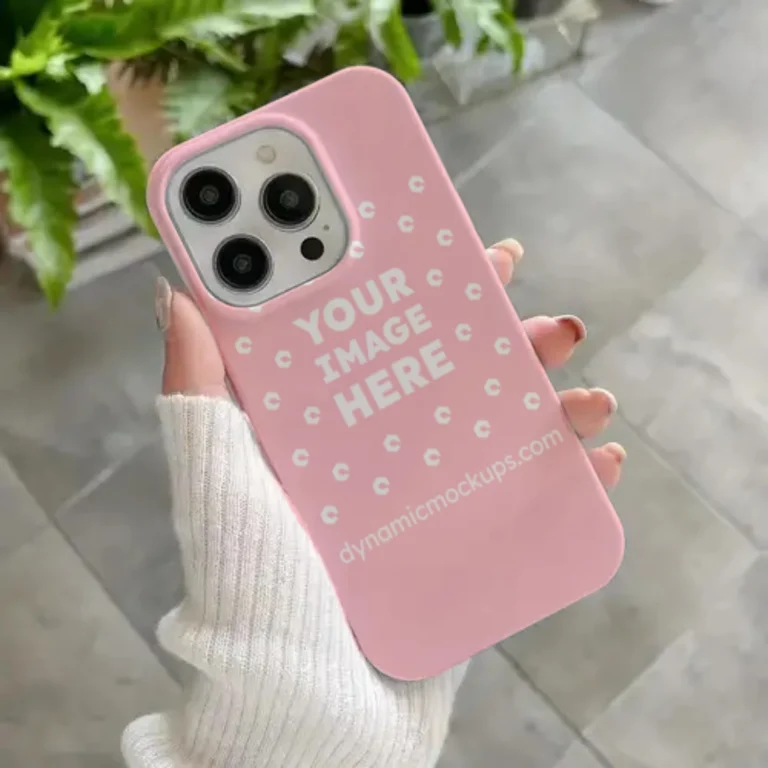 iPhone Pink Phone Case Mockup Template