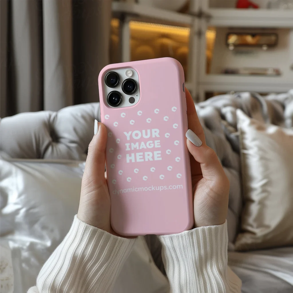 iPhone Pink Phone Case Mockup Template