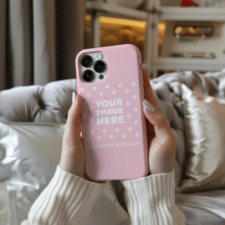 iPhone Pink Phone Case Mockup Template