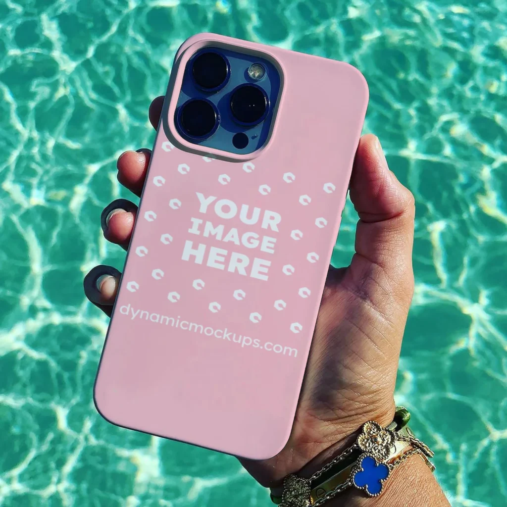 iPhone Pink Phone Case Mockup Template