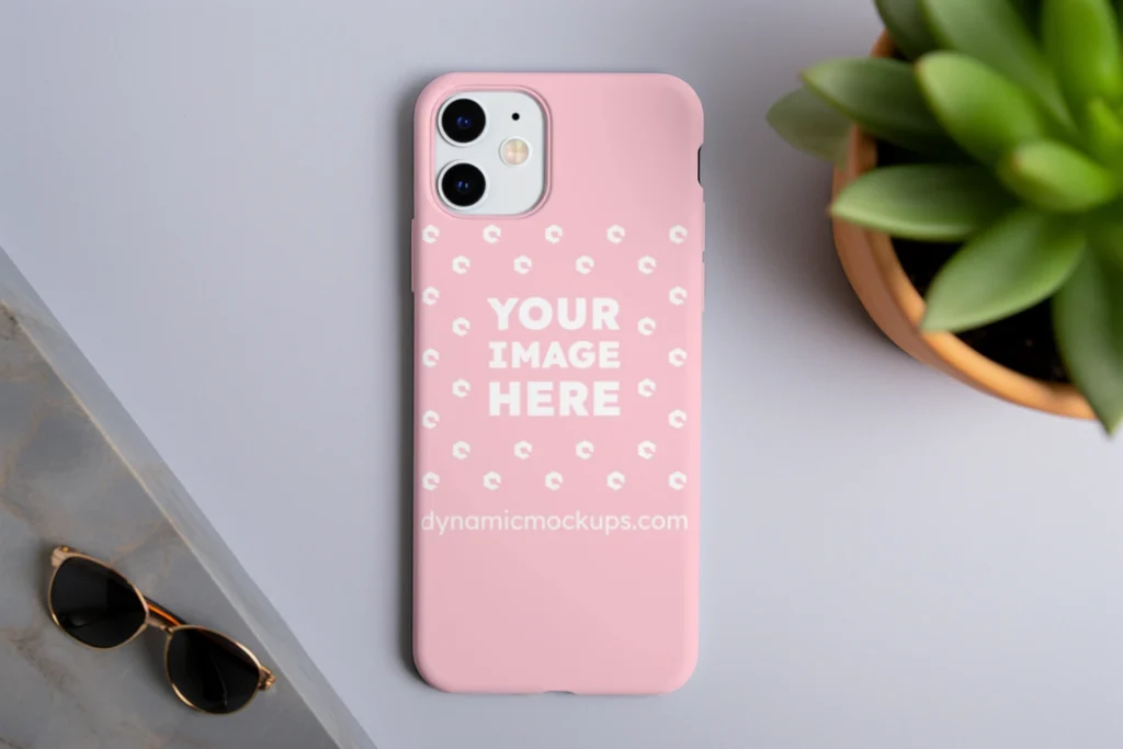 iPhone Pink Phone Case Mockup Template