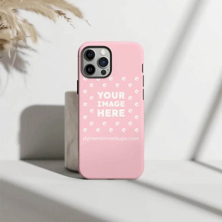 iPhone Pink Phone Case Mockup Template