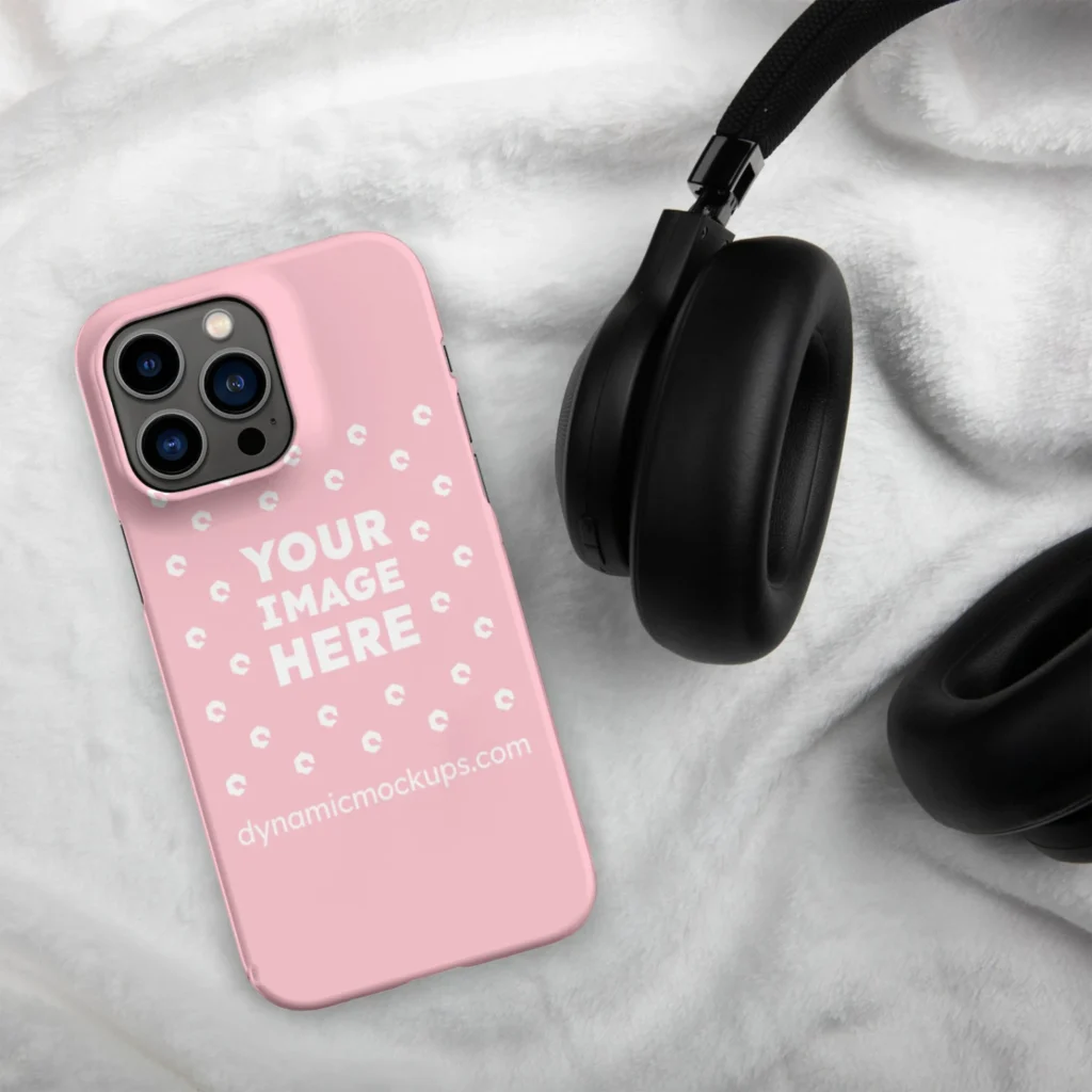 iPhone Pink Phone Case Mockup Template