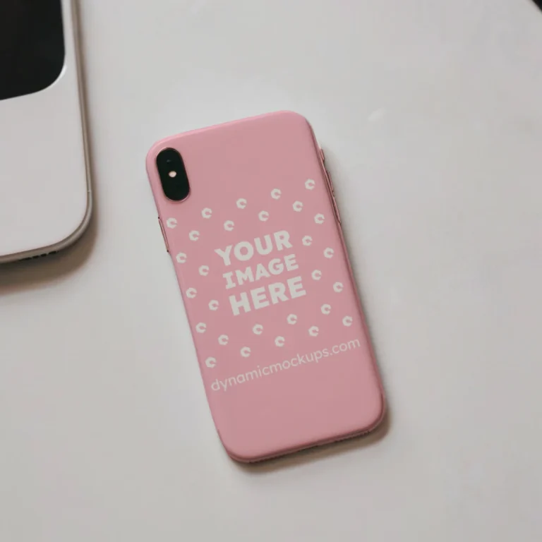 iPhone Pink Phone Case Mockup Template
