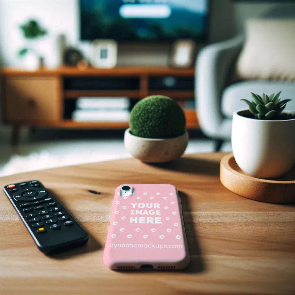 iPhone Pink Phone Case Mockup Template