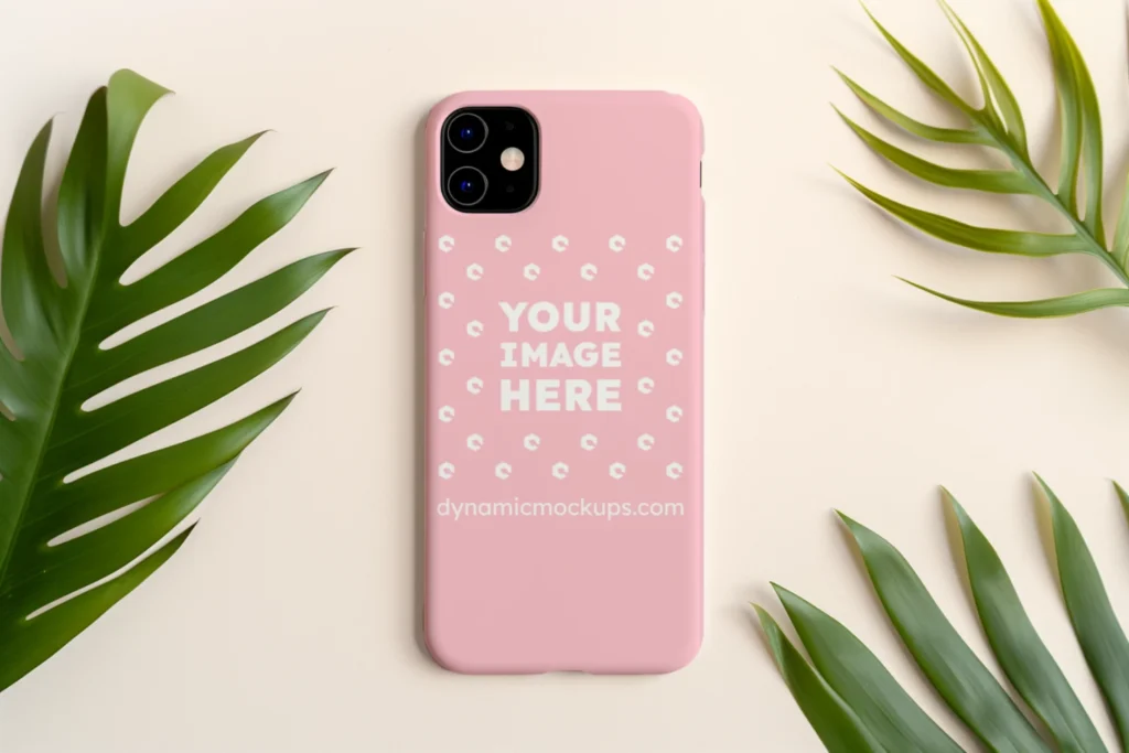 iPhone Pink Phone Case Mockup Template