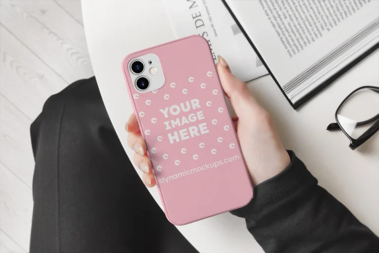 iPhone Pink Phone Case Mockup Template