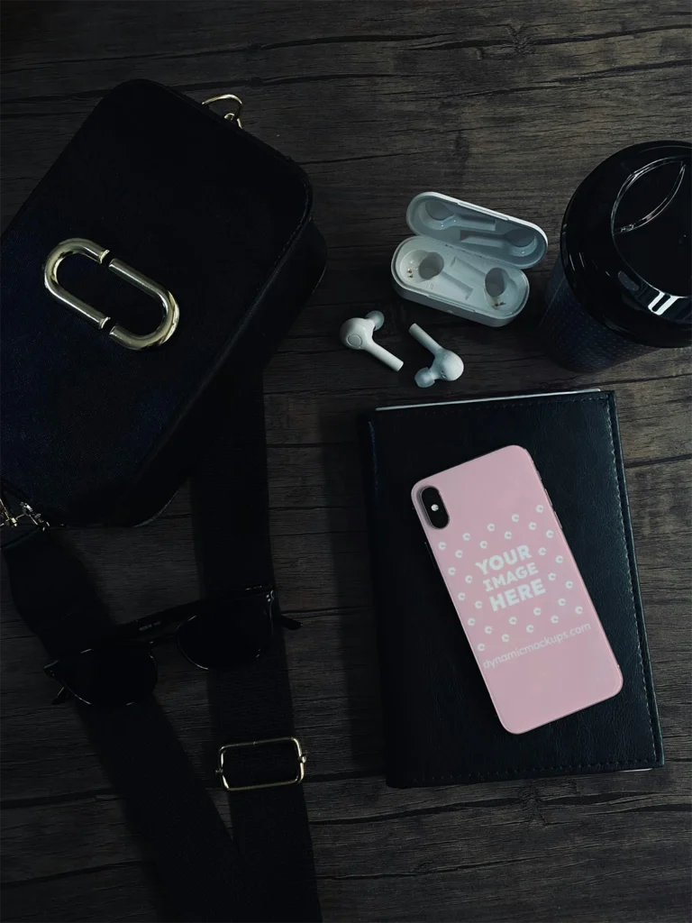 iPhone Pink Phone Case Mockup Template