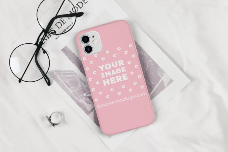 iPhone Pink Phone Case Mockup Template