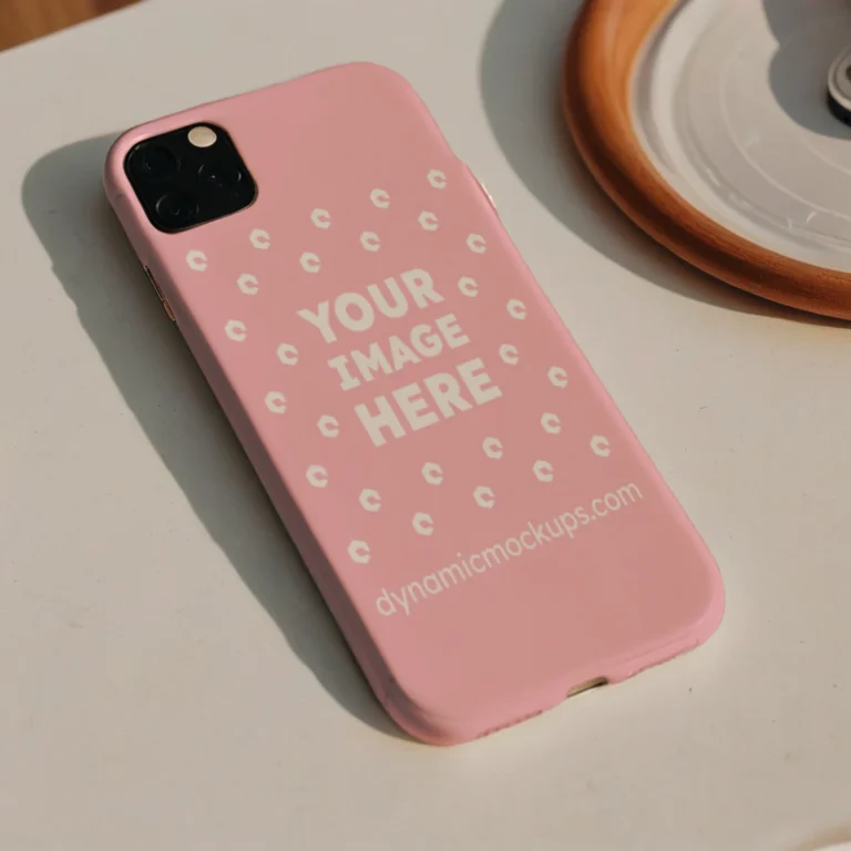 iPhone Pink Phone Case Mockup Template