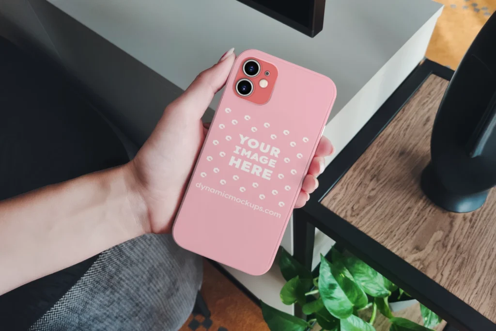 iPhone Pink Phone Case Mockup Template