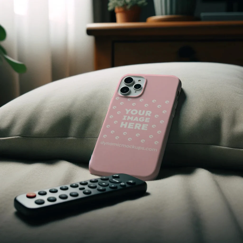 iPhone Pink Phone Case Mockup Template