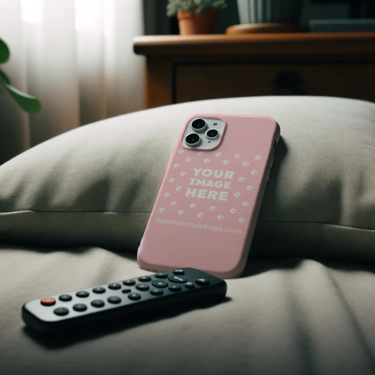 iPhone Pink Phone Case Mockup Template