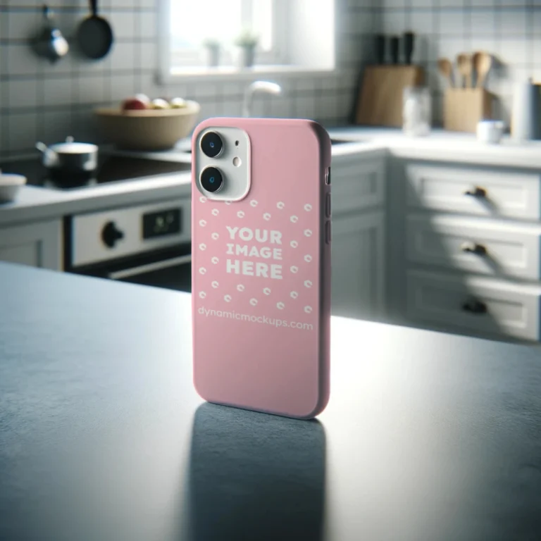 iPhone Pink Phone Case Mockup Template
