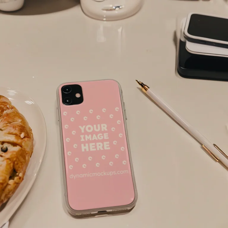 iPhone Pink Phone Case Mockup Template